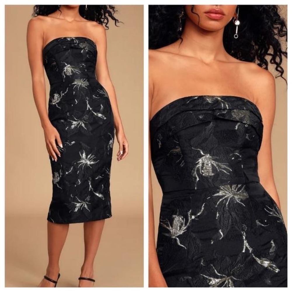 NWT Bariano Strapless Midi Dress